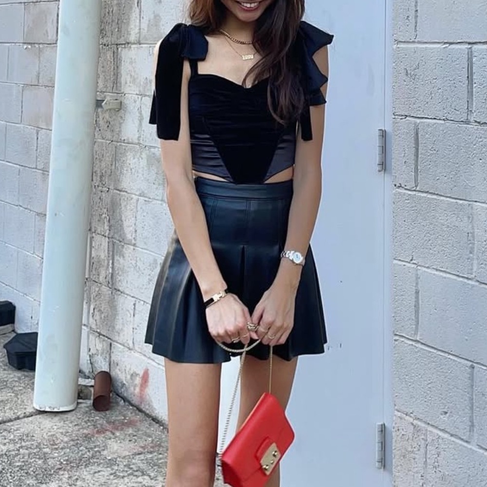 black velvet corset croptop